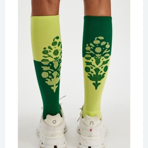FP Movement by Free People Accessories - Free People Movement Green and Yellow Patterned unisex Socks